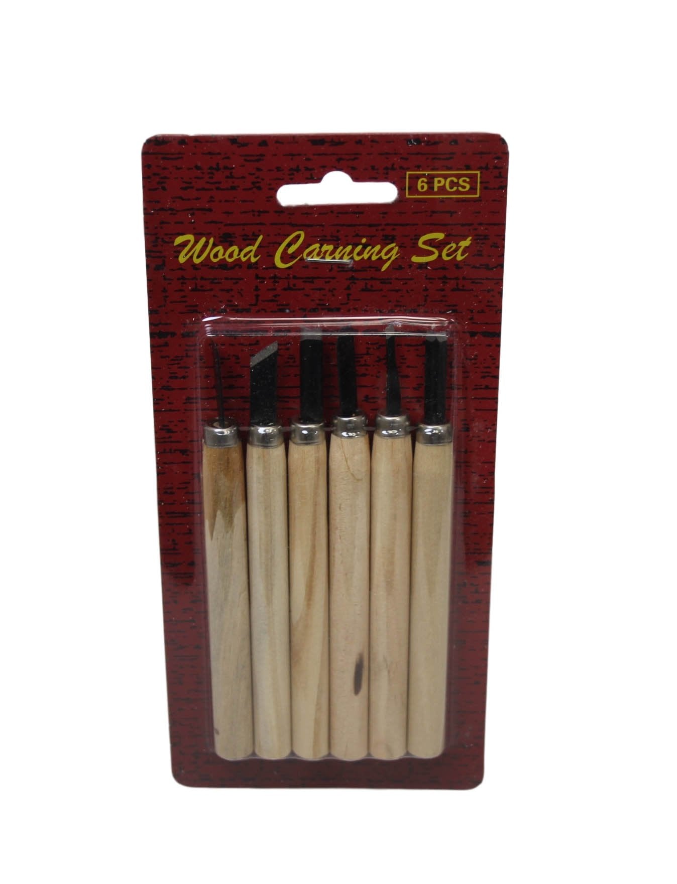 Assorted Wood Carving Set 14 cm Set of 6 6295 (Large Letter Rate)