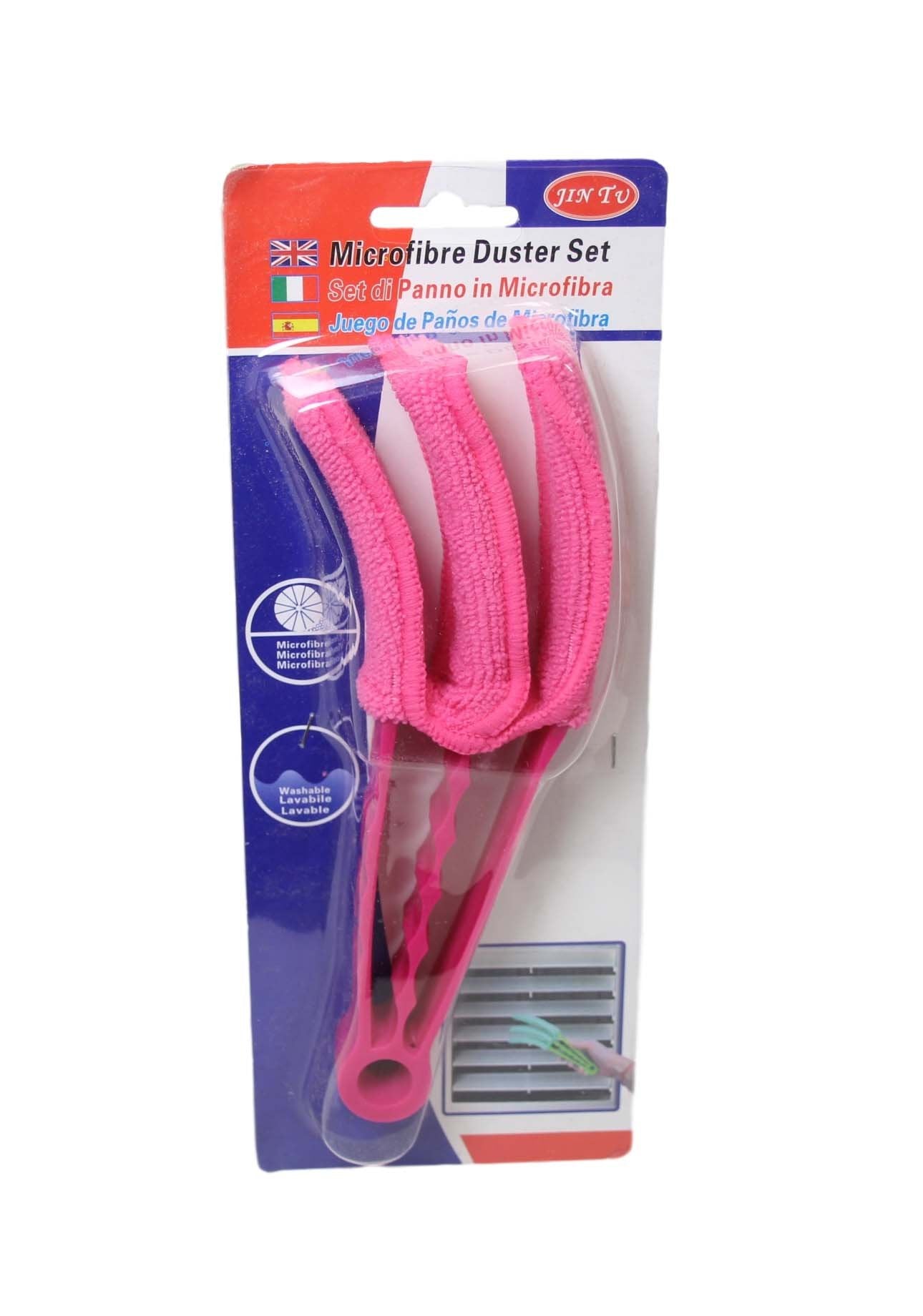 Washable Microfibre 3 in 1 Window Blinds Duster 20 cm Assorted Colours 6346 (Parcel Rate)