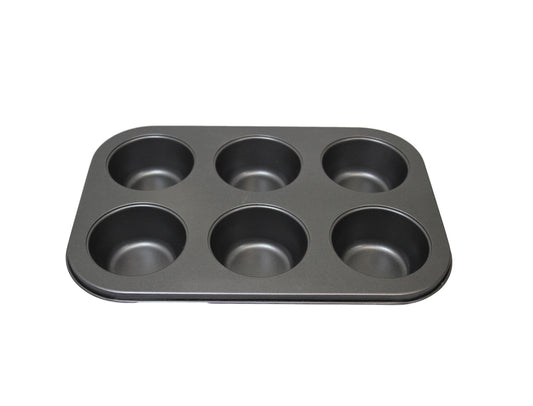 Metal Muffin Cupcake Baking  Mould Tray 6 Cups 26 x 18.5 cm 6448 A (Parcel Rate)