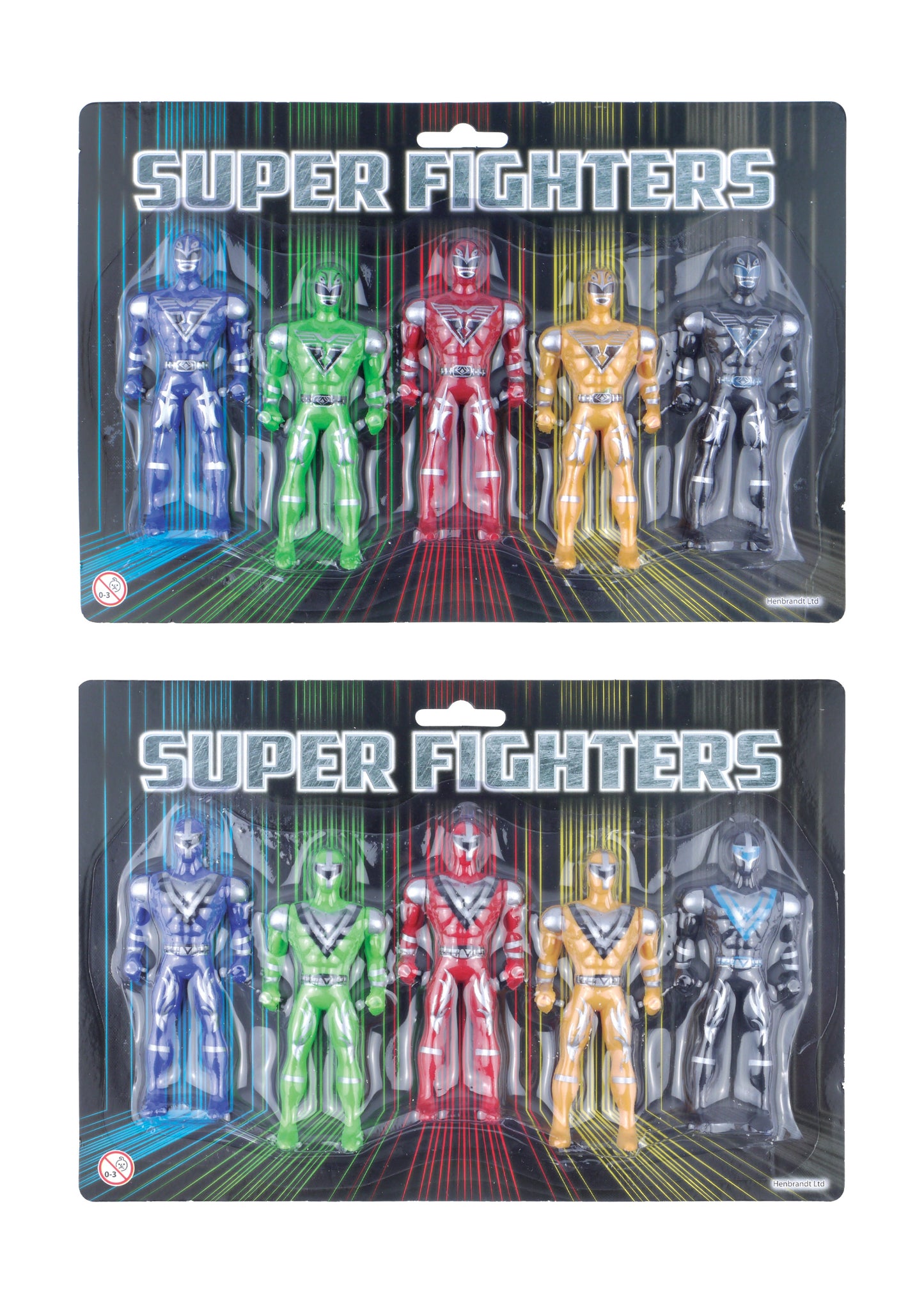 Childrens Super Fighters 5 Assorted Colours 10cm T79051 (Parcel Rate)