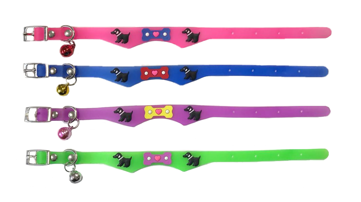 Pet Dog Cat Collar with Bell 28 cm Assorted Colours 6720 (Parcel Rate)