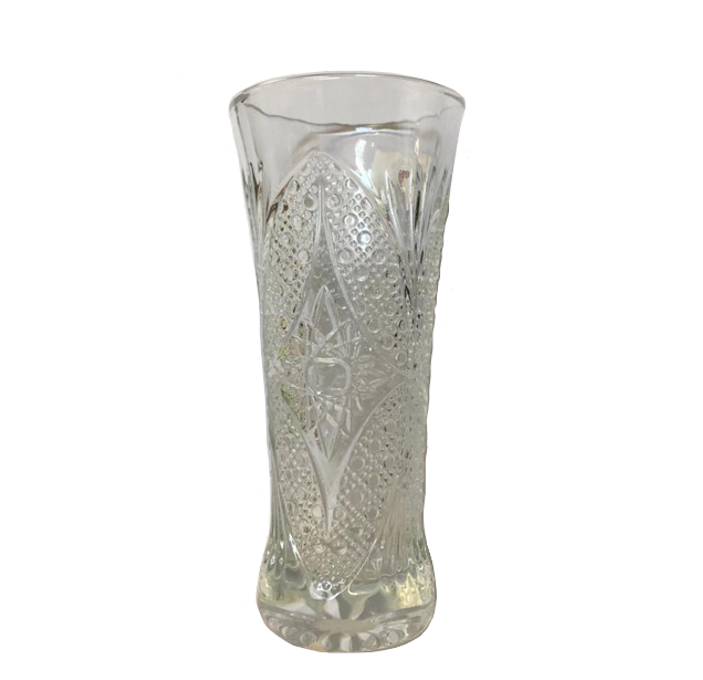 Small Half Pint Decorated Drinking Glass 15 x 7 cm Set of 6 Clear 7056 (Parcel Plus Rate)