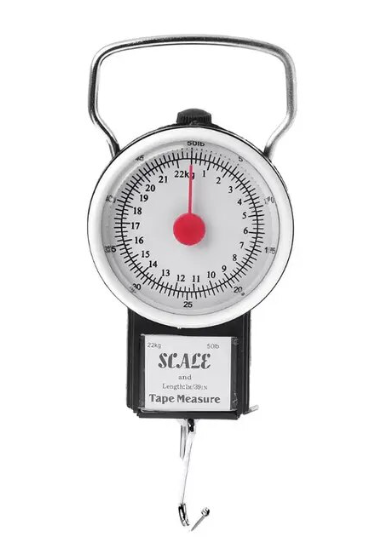 Portable Mechanical Luggage Weighing Scale 22kg 11 x 7.5 cm 7240 (Large Letter Rate)