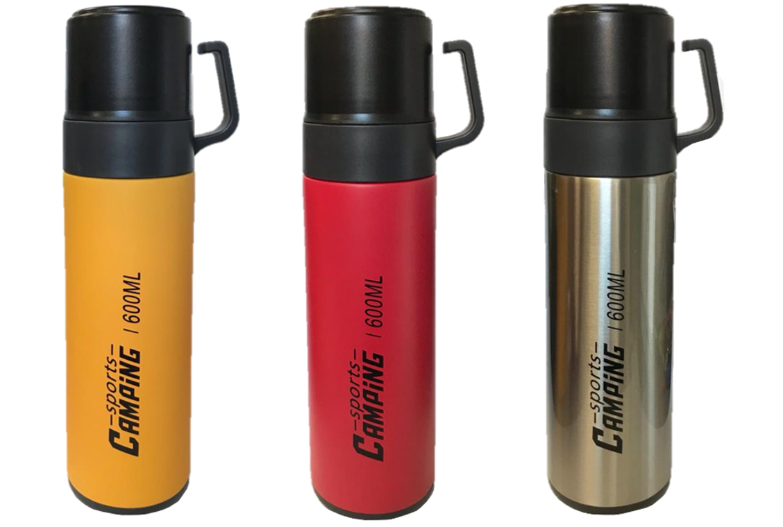 Stainless Steel Thermos Travel Flask Bottle 600 ml Assorted Colours 7392 (Parcel Plus Rate)