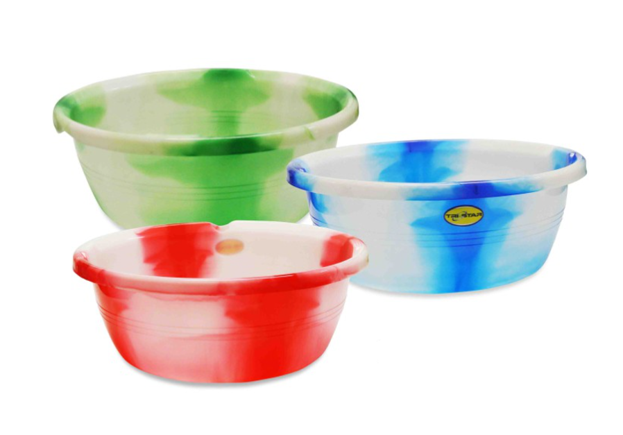 DC Plastic Washing Bowl Basin Tub Tie Dye 10' Assorted Colours 786270 (Parcel Rate)