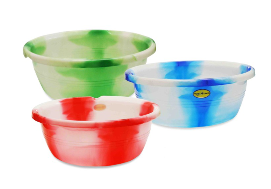 DC Plastic Washing Bowl Basin Tub Tie Dye 12' Assorted Colours 7729 (Parcel Rate)