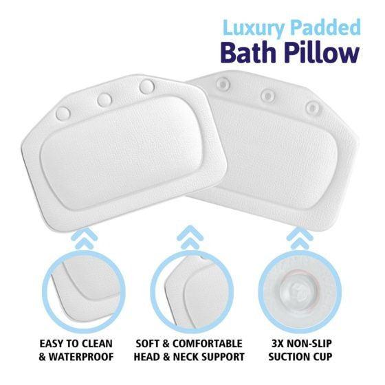 Non Slip Comfort Bath Pillow Cushion 30 x 36cm 8905 (Parcel Rate)
