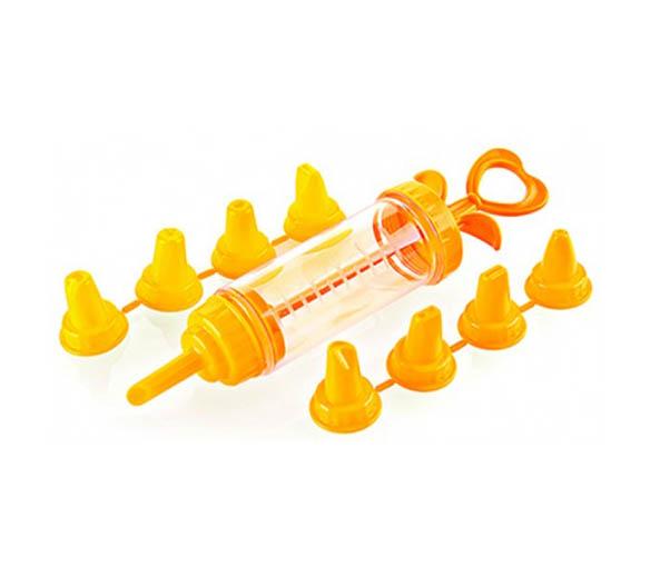 TTZ Plastic Cake Decorating Piping Cream Syringe Pump Set of 9 Assorted Colours AP1004 (Parcel Rate)