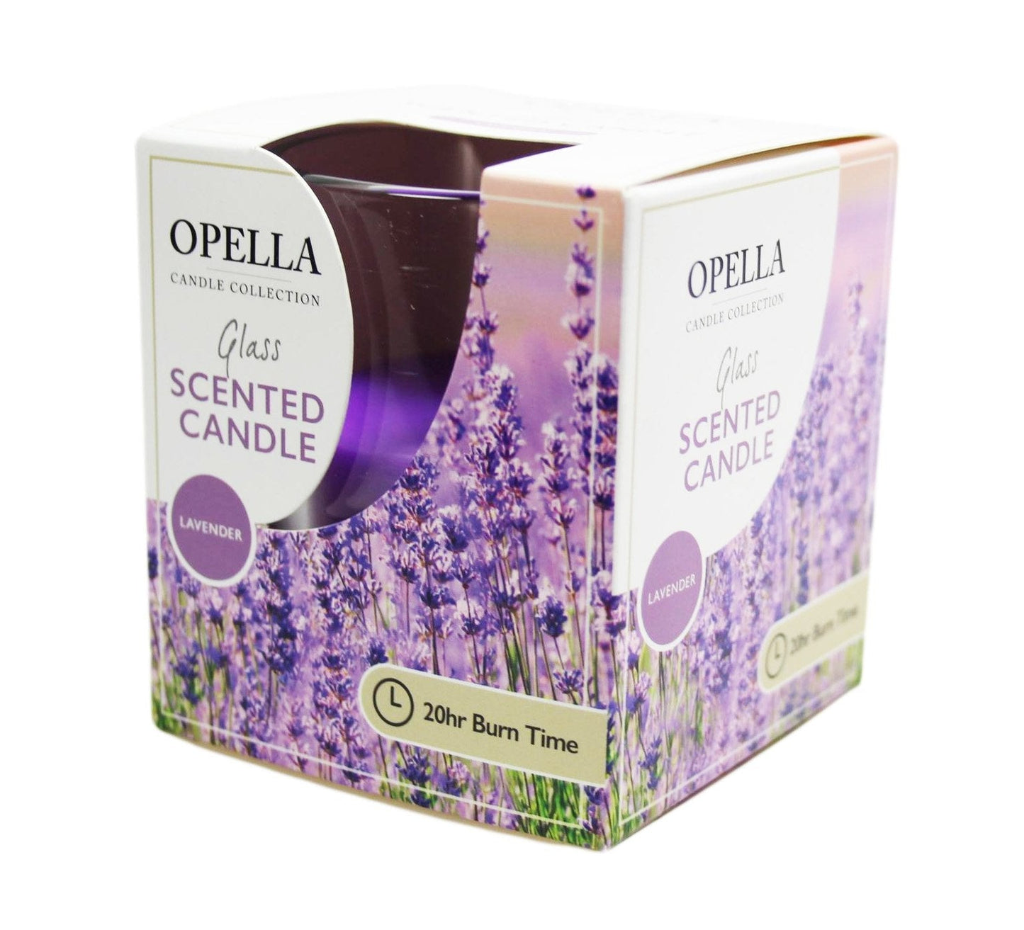 Opella Scented Candle In Glass Jar Lavender Fragrance 5 x 6.5 cm CDJARL (Parcel Rate)