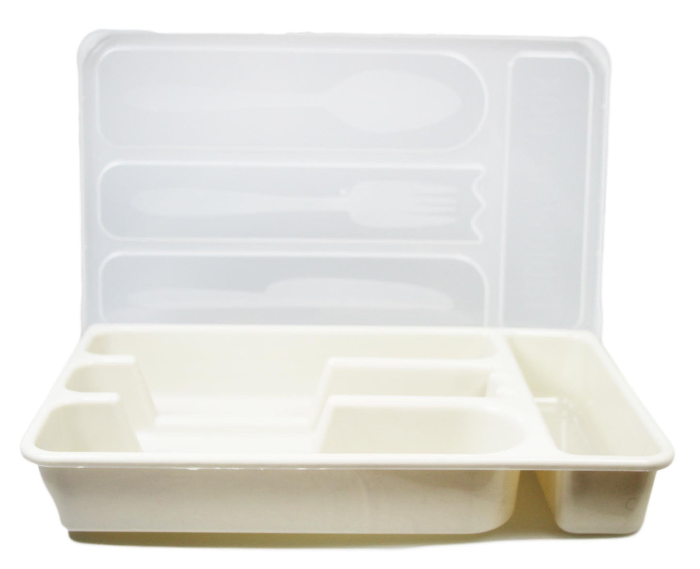 Plastic Cutlery Drawer Storage Organiser with Lid 30 x 18 cm Assorted Colours 5198 (Parcel Rate)