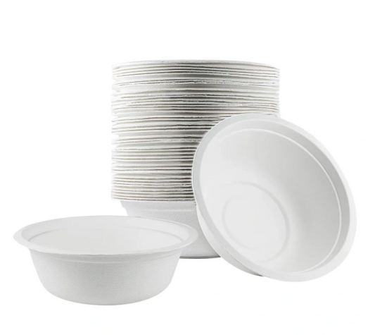 Disposable Compostable Eco-Bio Bagasse Sugarcane Bowls 12oz Pack of 20 EC1741 (Parcel Rate)