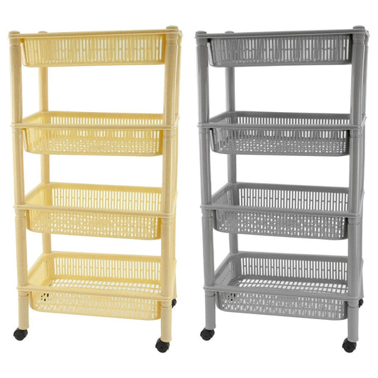 Plastic Kitchen Trolley Safari 4 Tier Fruit  Veg 2768-4R/9161 (Parcel Rate)