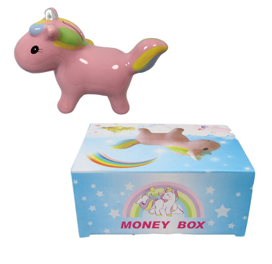 Childrens Ceramic Pink Seahorse Money Box Girls Saving Money Bank 13cm x 10cm 5594 (Parcel Rate)