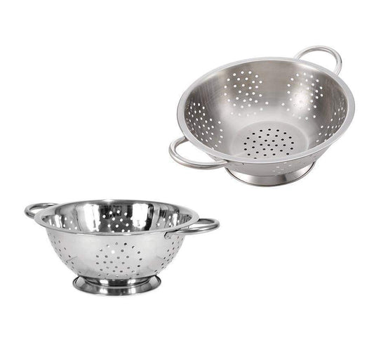 SQ Pro Colander Sieve Strainer Twin Handle Stainless Steel Kitchen Drainer 28cm 0585 / 3231A  (Parcel Rate)