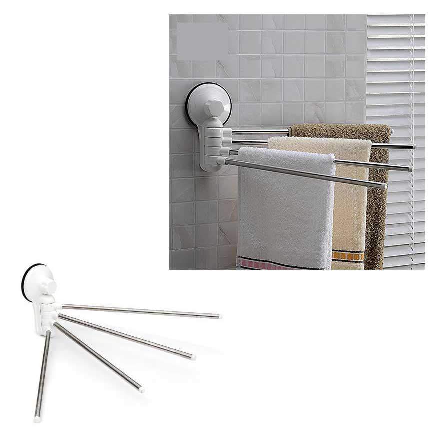 Adjustable Suction Cup Stainless Steel Bathroom Towel Bar 0838 (Parcel Rate)