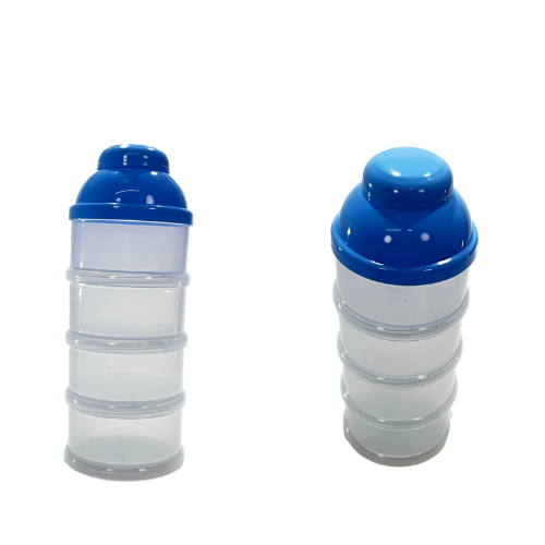 Mini Sectioned Plastic Snack Food Storage Bottle with Lid 19 x 7.5cm Assorted Colours 1086 (Parcel Rate)