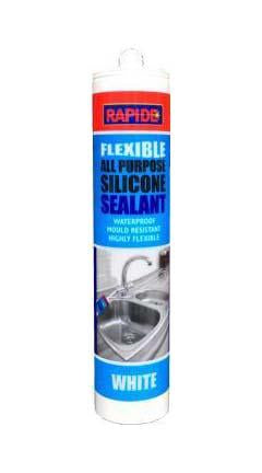 Rapide Flexible All Purpose Silicone Sealant White 260ml 5966 A (Parcel Rate)