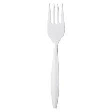 100 Pack Plastic Disposable Party BBQ White Disposable Forks AP1001 (Parcel Rate)