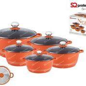 SQ Professional Set Of 5 Nea Diecast Casserole Set Orange 4214 (Big Parcel Rate)