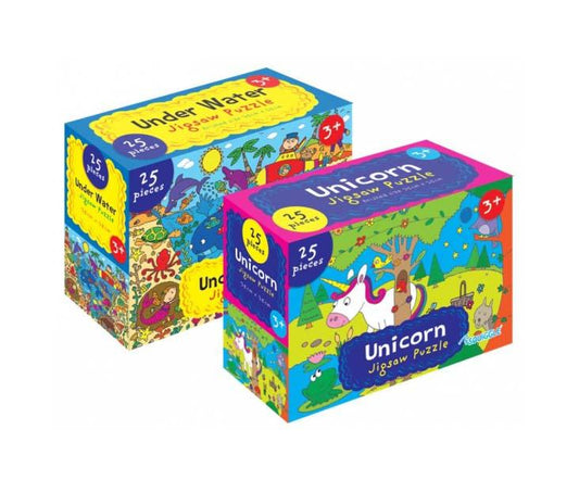 Children's Fun Playing Unicorn / Underwater Jigsaw Puzzle 25 Pieces Assorted Designs P2835 (Parcel Rate)