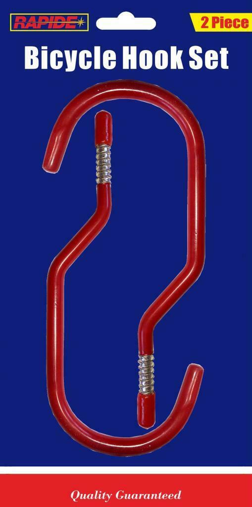 Red Bicycle Hooks Plastic Coated 15cm 2pc 3145 (Parcel Rate)