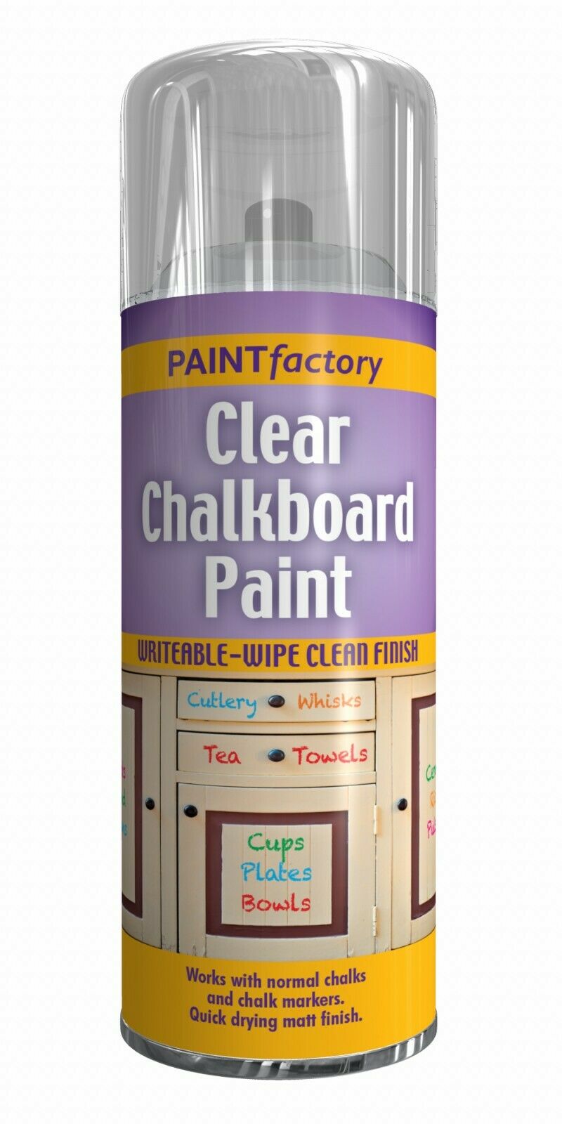 Paint Factory Clear Chalk Board Spray Paint 400ml 2969 (Parcel Rate)