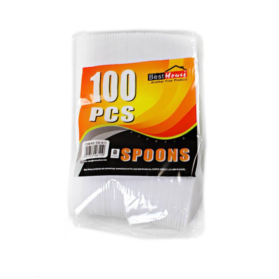 100 Pack Disposable Spoons For Parties And Special Occasions AP1003 / THL9581 (Parcel Rate)