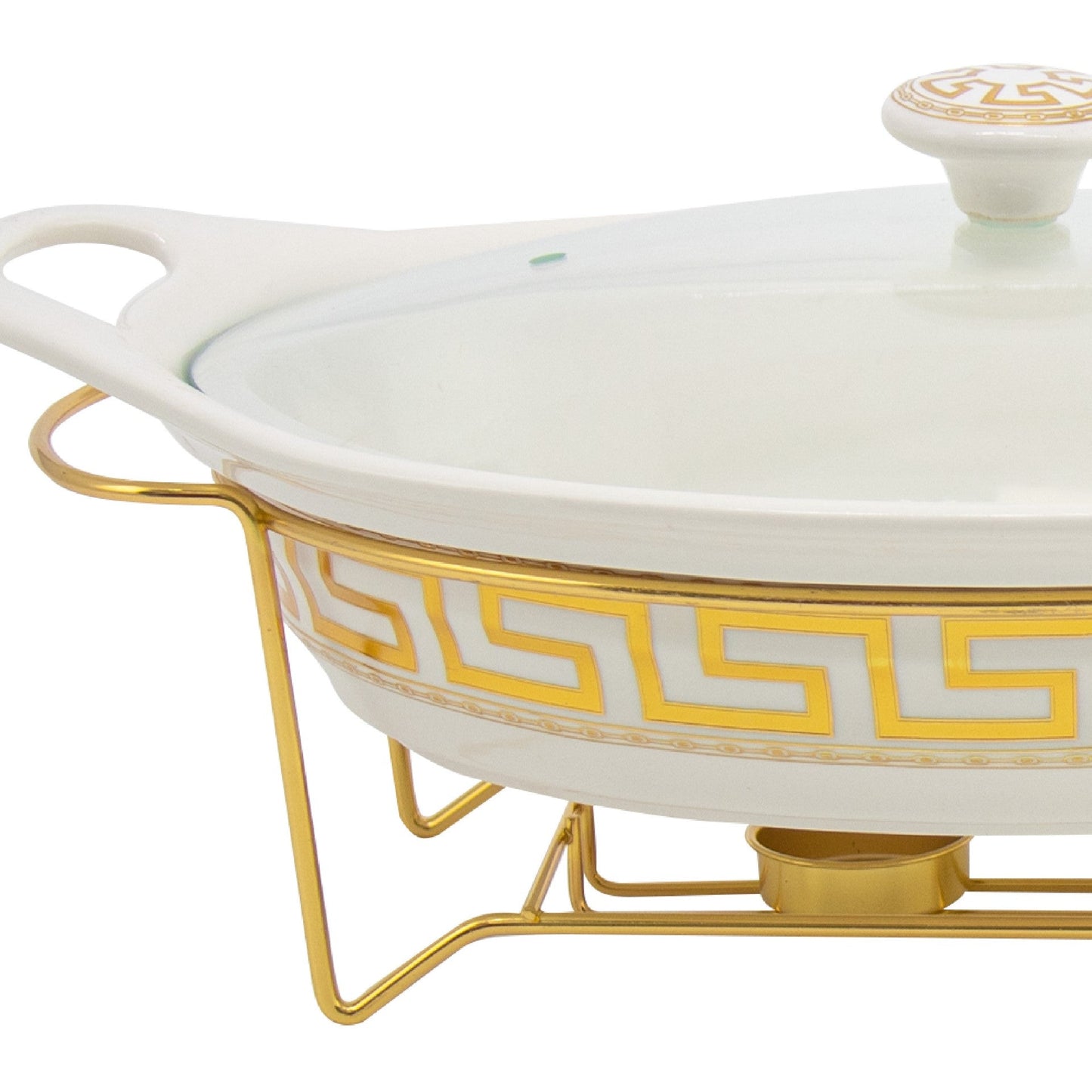 SQ Professional Durane Porcelain Banquet Chafing Dish 1.5L Meander 10749 (Big Parcel Rate)