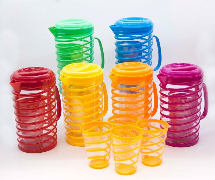 Plastic Jug & Tumbler Set 5pc Assorted 54683 (Parcel Rate)